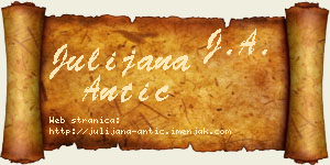Julijana Antić vizit kartica